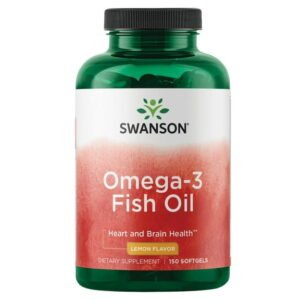 Swanson Omega-3 Fish Oil, Lemon Flavor, 150 Softgels