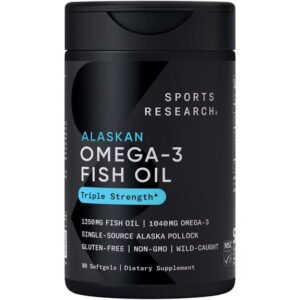 Sports Research Triple Strength Omega-3 Fish Oil, 1250 mg, 90 Softgels