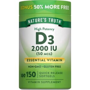 Nature's Truth Vitamin D3 2000 IU, 150 Softgels